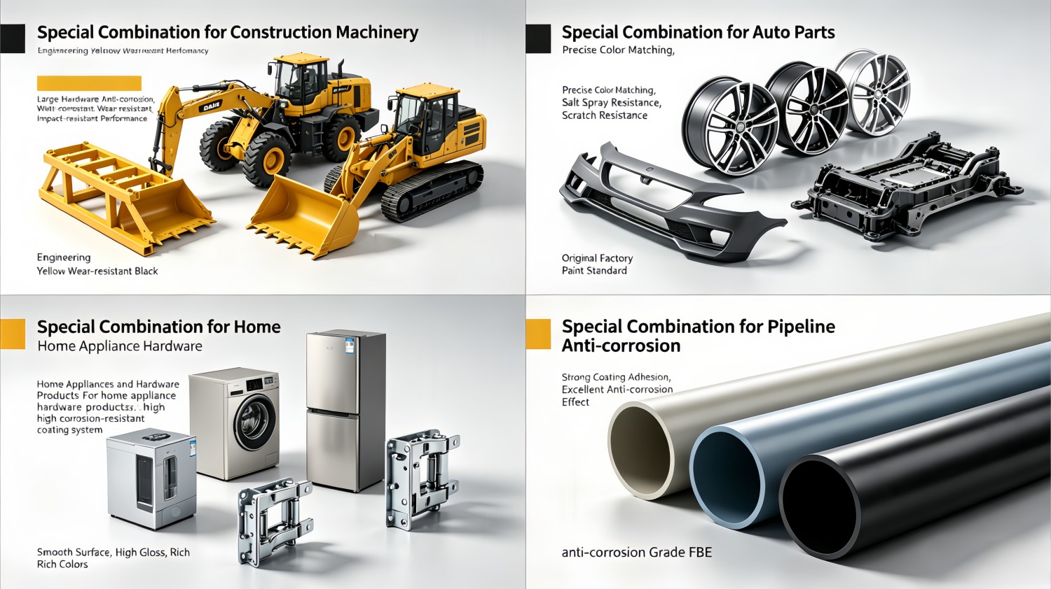 Powder Coating Solutions for Hardware Components Hardware accessories (door locks/handles/hinges/bathroom fixtures/lighting fixtures)
